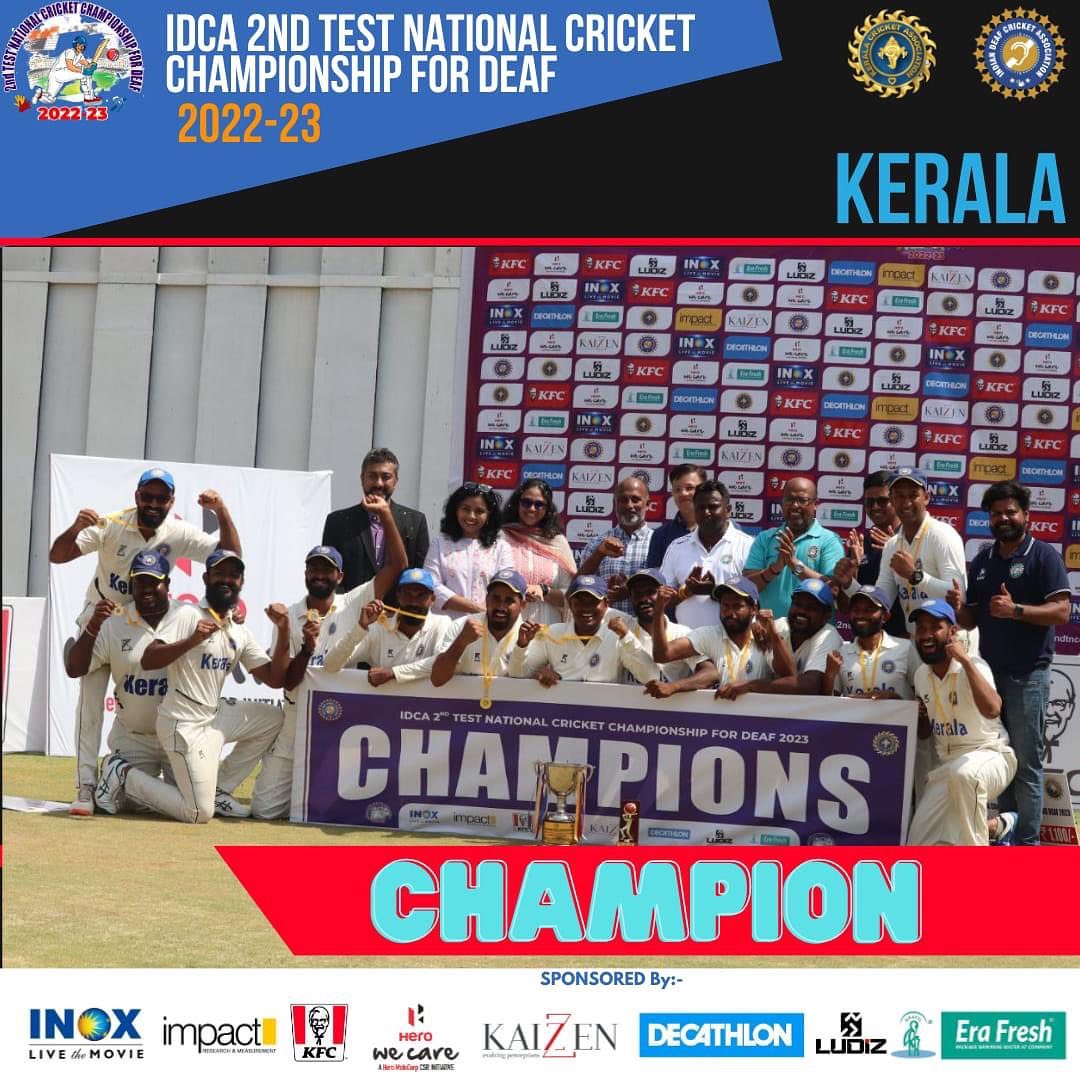 Kerala Deaf Team wins IDCA 2nd Test National Cricket Championship for